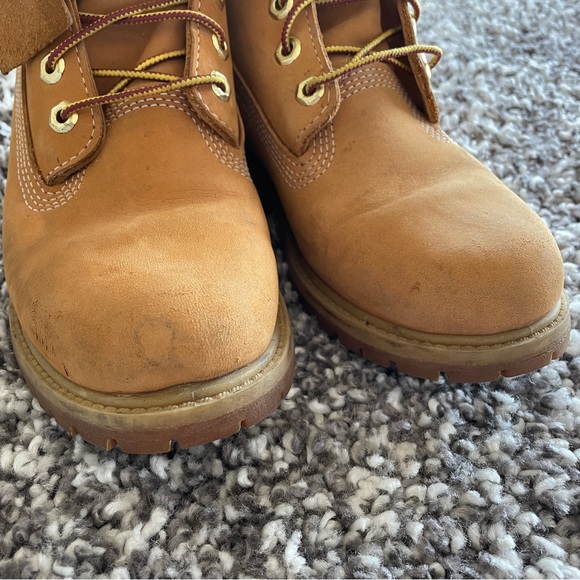 Youth Timberland 6 inch Wheat Nubuck Boot 6M - Picture 4 of 8